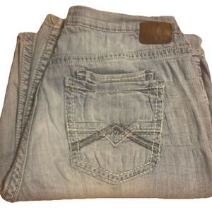 BKE Jeans Mens 38XL Blue Seth Straight Leg Light Wash Denim Jeans EUC Inseam 36